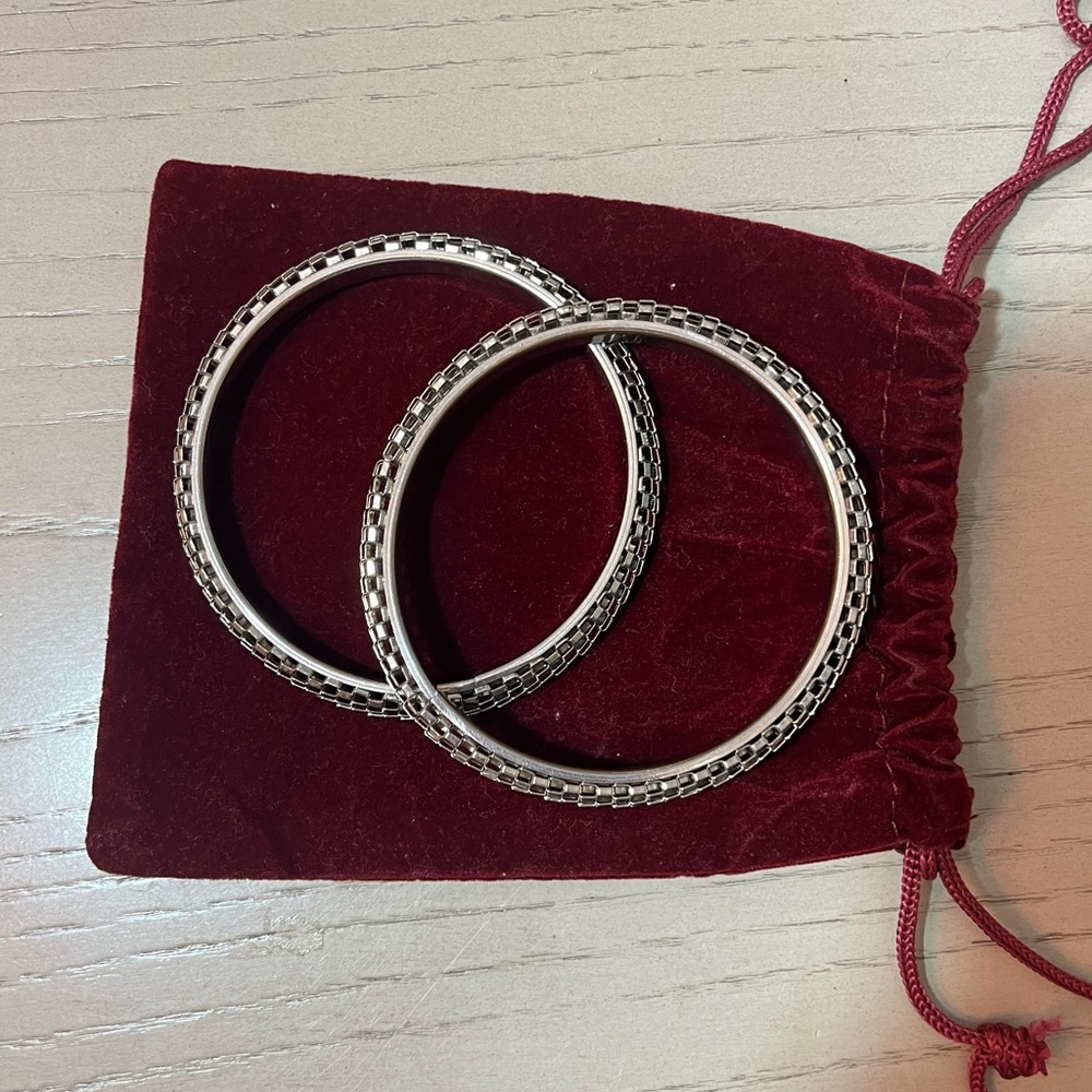 Sterling Silver Bangles with Design 🩶